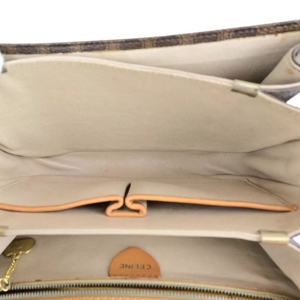 CELINE Macadam Pattern Horse Carriage Shoulder Bag PVC Leather Brown GHW 98YG603 - Picture 11 of 15